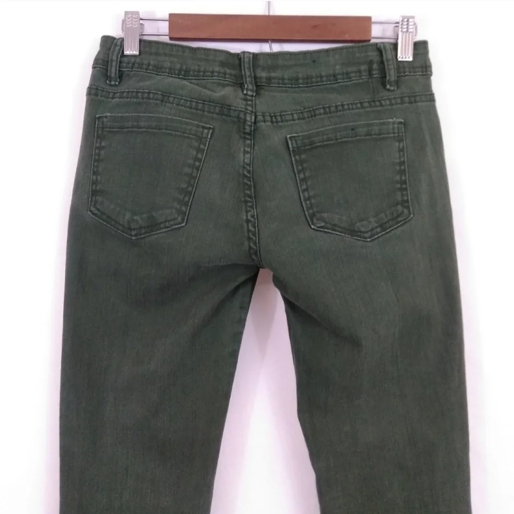 CRUNCH Dark Green Skinny Jeans Casual Street wear Size 9 Women's Juniors